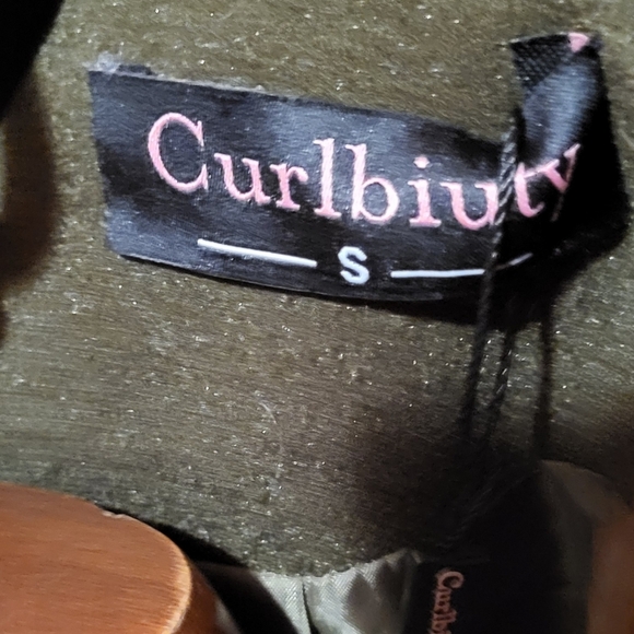 Curlbiuty Women's Pea Coat Double Breasted A Line Trench Coat Green Size Small - Picture 6 of 8